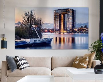 Thomas Tower Groningen during sunset by Martijn van Dellen