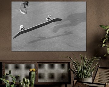 Skateboarder and his shadow by Berthilde van der Leij