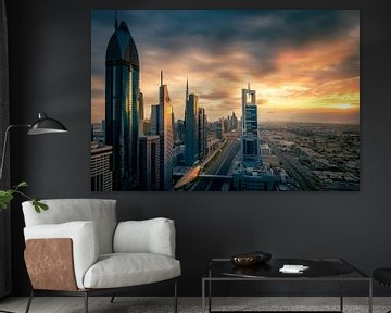 Dubai Skyline sunset by Martijn Kort