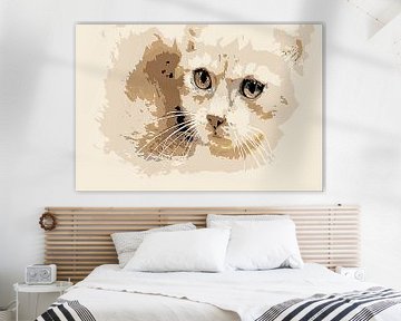 Katzenkopf digital von Margitta Frischat