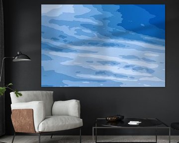Blauwe vector hemel witte wolken van Jan Brons