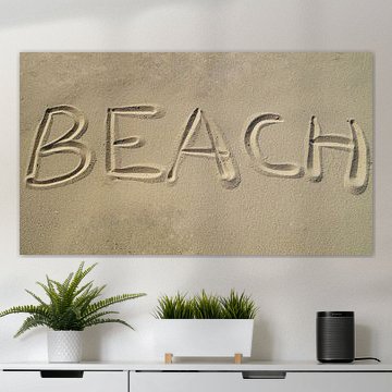 Beach geschreven op het strand