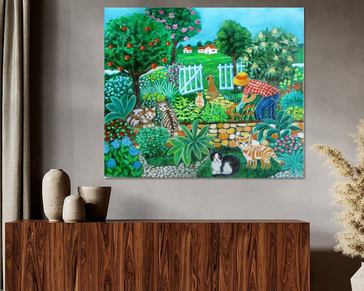 Voorbeeld van het werk in een kamer