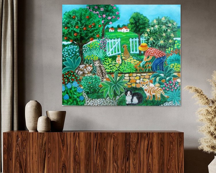Voorbeeld van het werk in een kamer