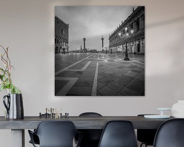 Italië in vierkant zwart wit, Venetië - San Marco plein I