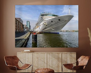 Kreuzfahrtschiff im Hafen von Amsterdam.