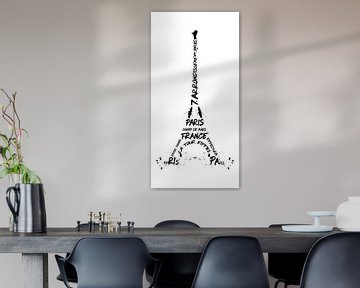 Digital-Art Eiffel Tower | panoramic van Melanie Viola