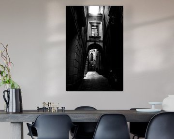 Narrow alley in Barcelona by Cathy Janssens