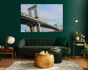 Manhattan bridge in New York in de ochtend van Diewerke Ponsen