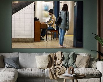 Piano player in New York subway sur Diewerke Ponsen