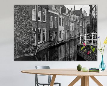 Herenhuizen aan de Voldersgracht in Delft, Nederland van Christa Thieme-Krus