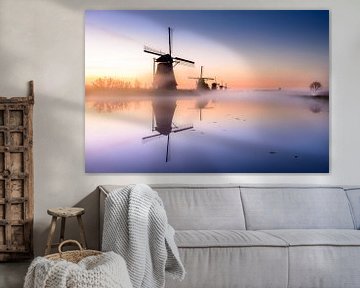 Ducth mills of Kinderdijk (Netherlands) during sunrise by Alexander Mol