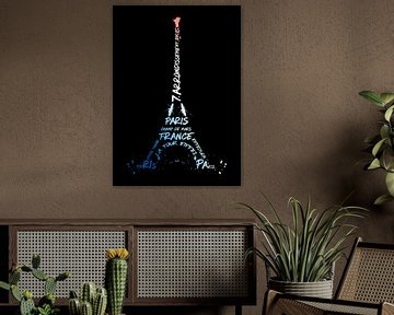 Digital-Art Eiffel Tower | National Colours by Melanie Viola