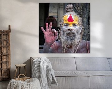 A sadhu for the temple in Nepal by Rietje Bulthuis