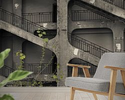 Voorbeeld van het werk in een kamer