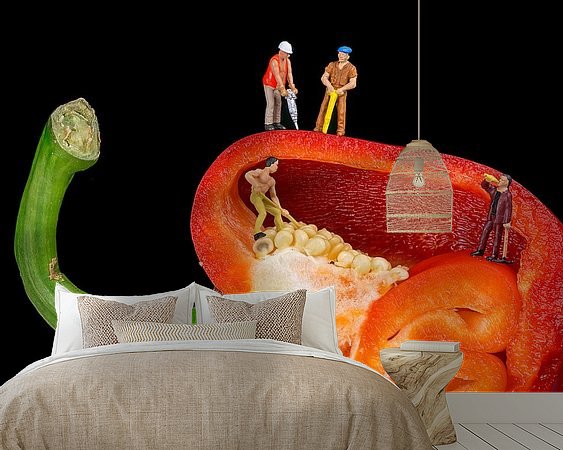 Voorbeeld van het werk in een kamer