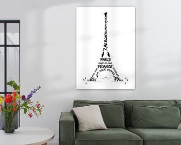 Digital-Art Eiffel Tower van Melanie Viola