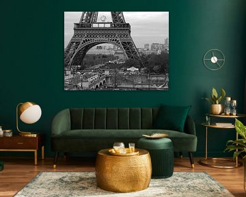 Eiffeltoren close-up in zwart-wit van Michaelangelo Pix