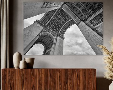 Arc de Triomphe in schwarz und weiß von Michael Echteld