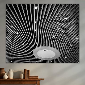 Detail van het plafond van treinstation Delft