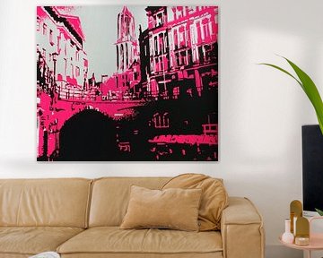 Utrecht Domtoren roze van Larissa Beentjes