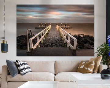 Steiger op de afsluitdijk met long exposure von Marjon Meinders