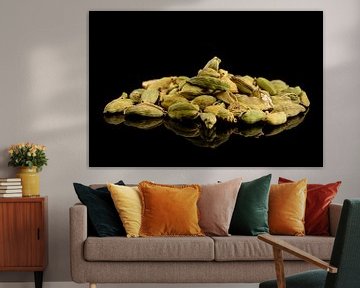 Cardamom pods on a black background by Sjoerd van der Wal Photography