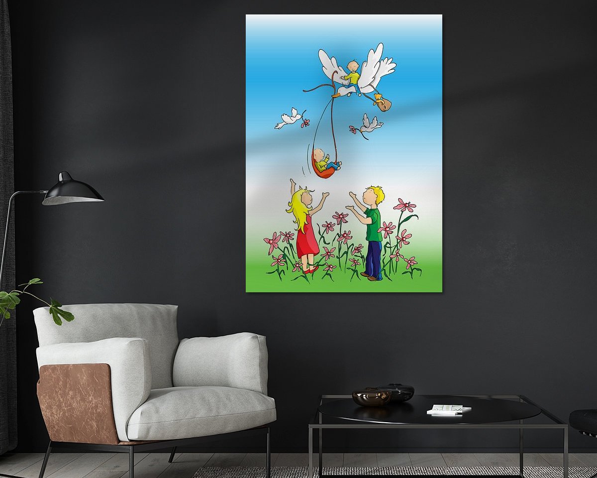 Voorbeeld van het werk in een kamer