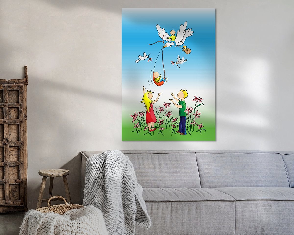 Voorbeeld van het werk in een kamer