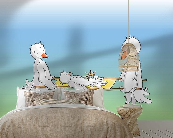 Voorbeeld van het werk in een kamer