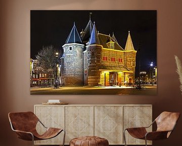Night view of De Waag in Amsterdam by Anton de Zeeuw