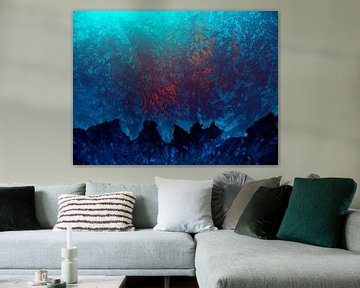 Abstract onderwater landschap in blauw van Ina Hölzel