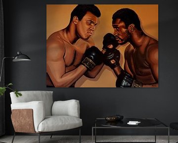 Muhammad Ali en Joe Frazier Schilderij