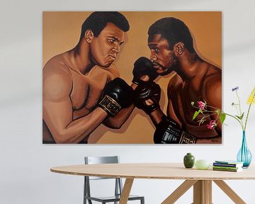 Muhammad Ali en Joe Frazier Schilderij van Paul Meijering