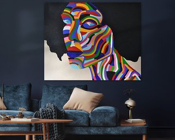  Colorful painting Rainbow Woman 2 , all the colors of the rain bow by Freek van der Hoeve
