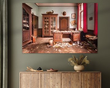 Office in Dilapidated Farmhouse.