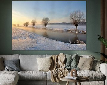 Malerische Winterlandschaft in den Niederlanden von Ruud Morijn