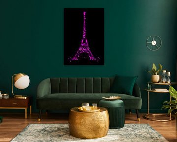 Digital-Art Eiffel Tower | pink van Melanie Viola
