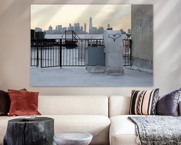 View of Manhattan from a rooftop in Brooklyn New York by Merijn van der Vliet