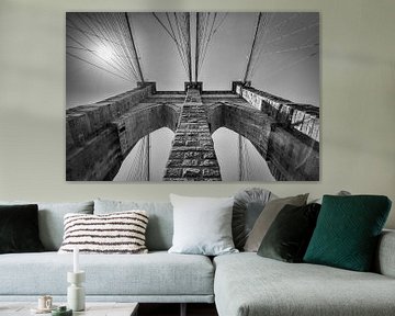 Brooklyn Bridge, New York in Black and White by Mark De Rooij