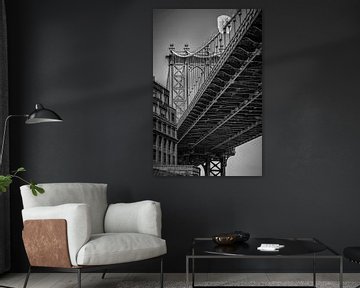 Manhattan Bridge (New York) in Zwart-Wit
