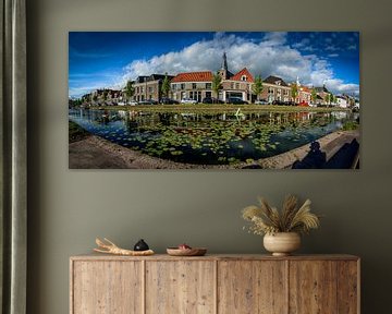 Oude gracht Weesp panorama waterlelies