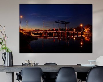 Pont sur l'Oude IJssel près de Laag-Keppel, de nuit sur Arno Wolsink