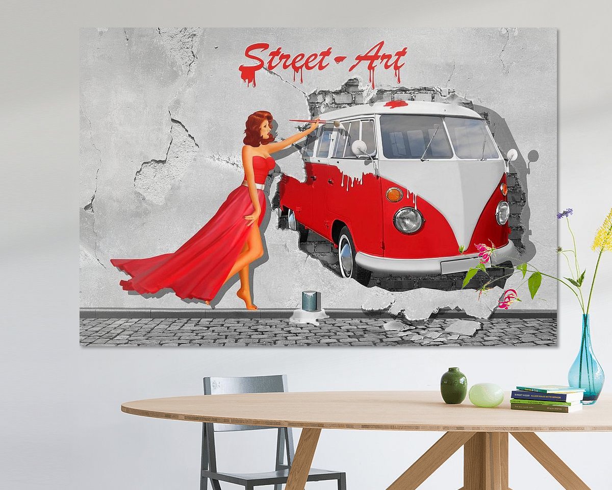 Voorbeeld van het werk in een kamer
