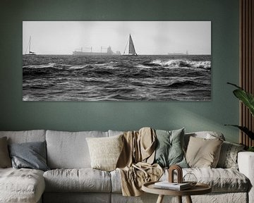 Schiffe vor der Küste von Den Haag von Pascal Raymond Dorland