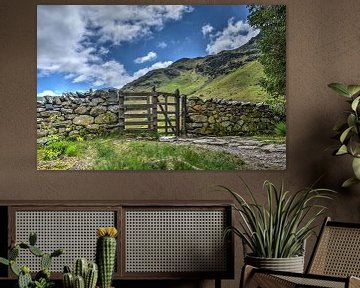 Stenen muur met kissing gate van Frans Blok - foto's, kunst en andere wanddecoratie