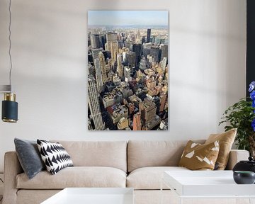 View from Empire State Building over Manhattan New York with Chrysler Building by Merijn van der Vliet