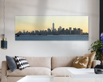 Manhattan skyline in the morning as seen from Staten Island, panorama by Merijn van der Vliet