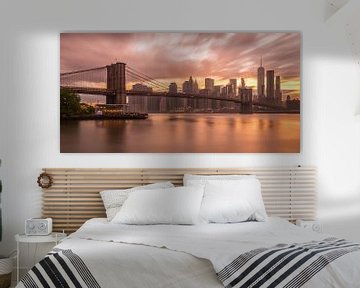 New York Skyline - Brooklyn Bridge 2016 (1) van Tux Photography