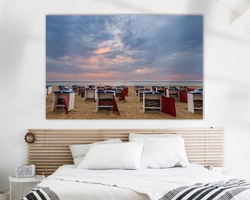 Strandhäuser am Strand von Katwijk